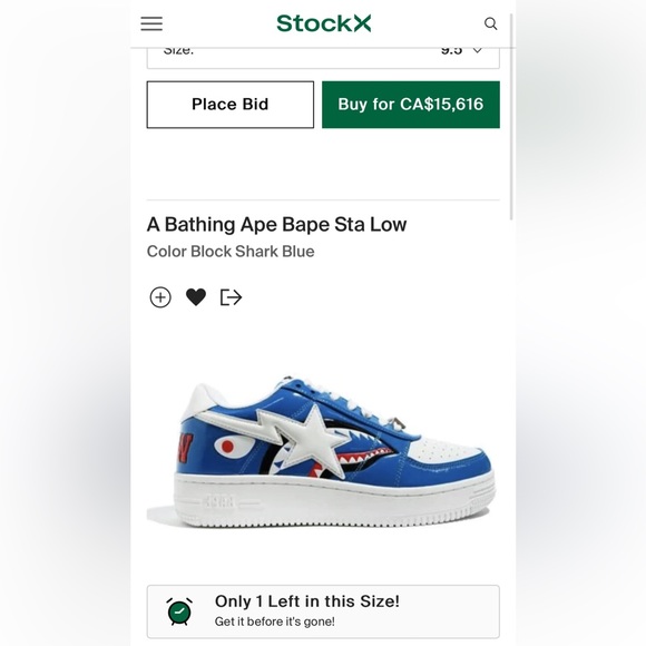 A Bathing Ape Bape Sta Low
Color Block Shark Blue - Picture 6 of 7